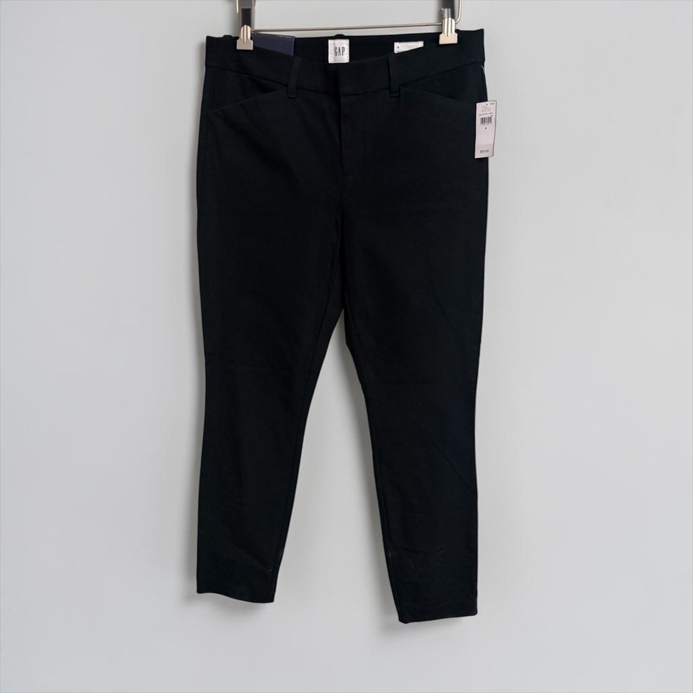 NWT Gap Signature Skinny Ankle Pants True Black Mid Rise Stretch Size 4